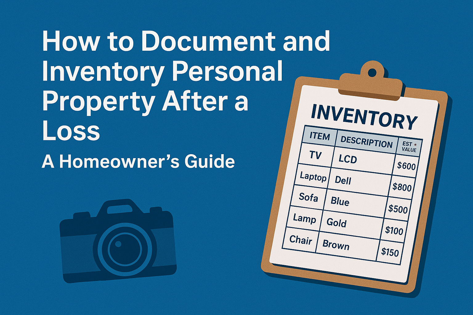 document personal property after loss
