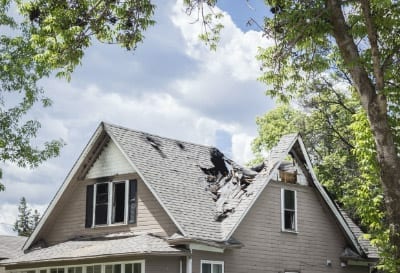 Damaged Roof of House